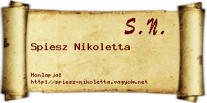 Spiesz Nikoletta névjegykártya